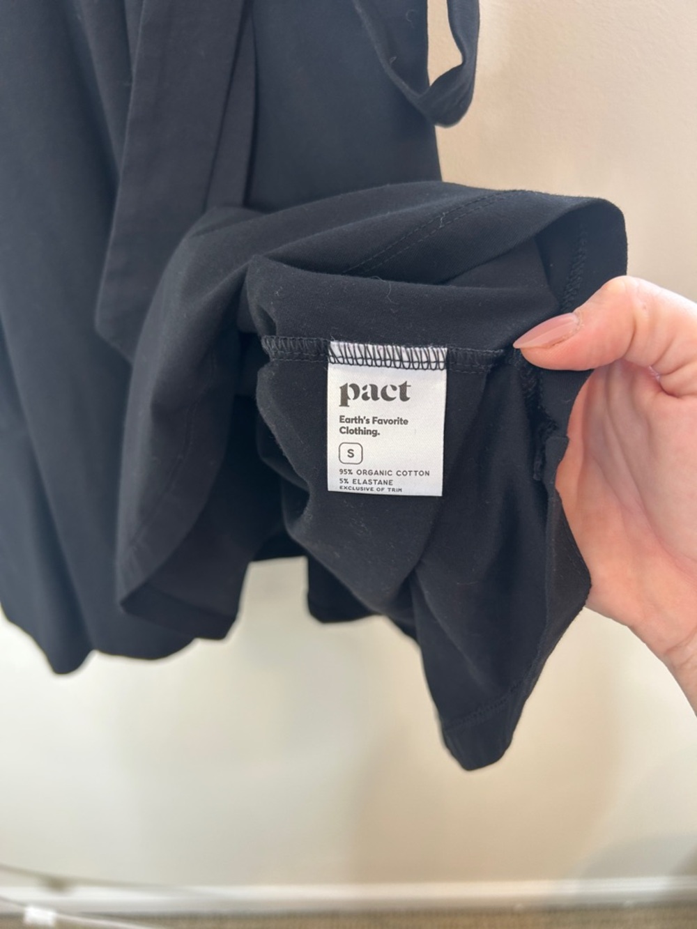 Pact Women's Black Organic Cotton Fit & Flare Petal Sleeve Dress Small - Picture 8 of 8
